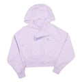 NIKE Womens Light Purple Hoodie M Cropped Cotton Blend Swoosh Sweatshirt