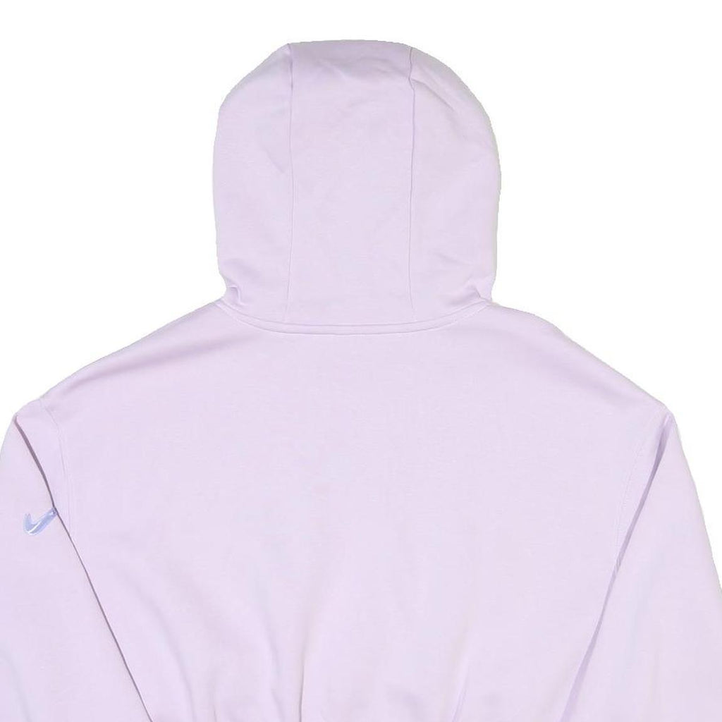 NIKE Womens Light Purple Hoodie M Cropped Cotton Blend Swoosh Sweatshirt