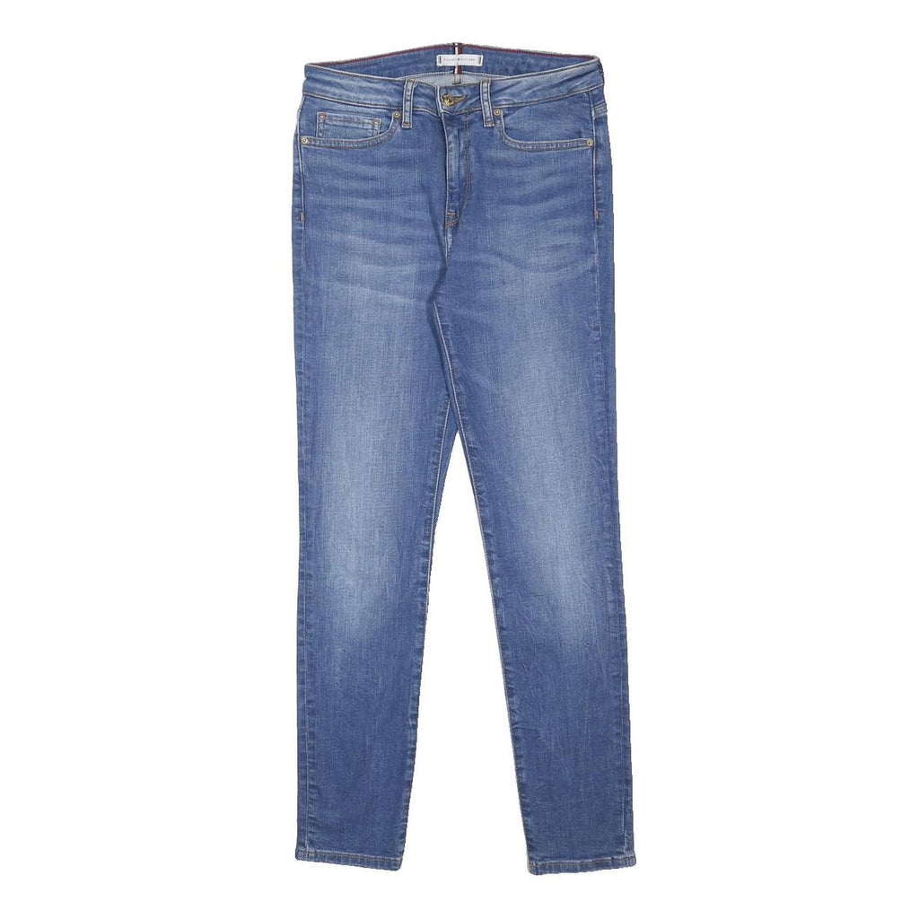 TOMMY HILFIGER Womens Slim Blue Denim Light W27 L28 Jeans Zip Casual Stretch