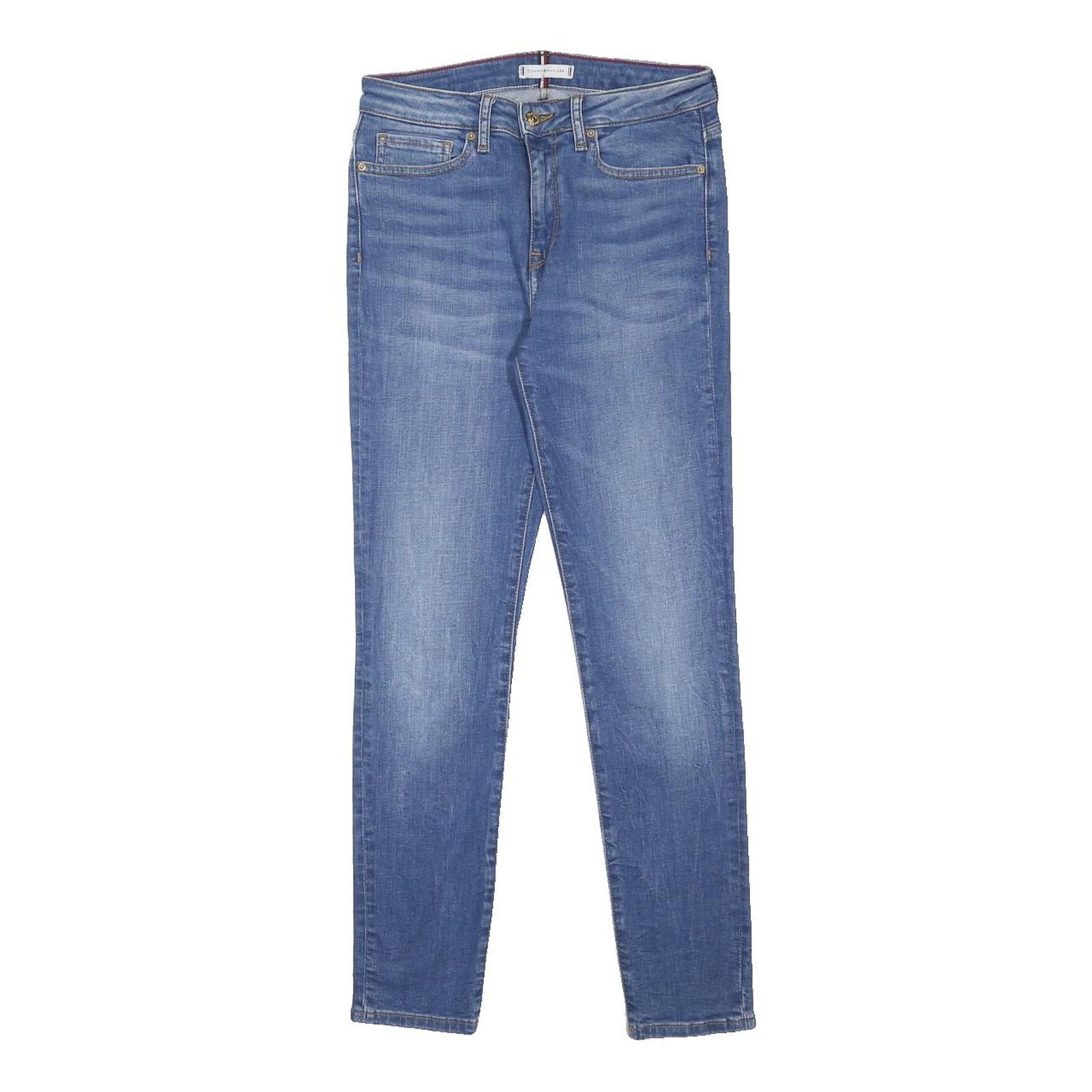 TOMMY HILFIGER Womens Slim Blue Denim Light W27 L28 Jeans Zip Casual Stretch