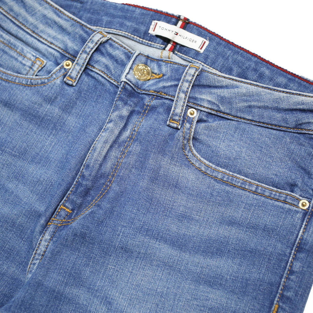 TOMMY HILFIGER Womens Slim Blue Denim Light W27 L28 Jeans Zip Casual Stretch