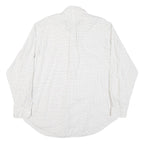 RALPH LAUREN Mens White & Navy Classic Fit Shirt XL Cotton Blend Checked Long