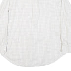 RALPH LAUREN Mens White & Navy Classic Fit Shirt XL Cotton Blend Checked Long