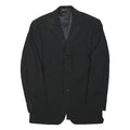 MOSS Mens Black Wool Blend Jacket L Button Plain Classic Tailored