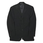 MOSS Mens Black Wool Blend Jacket L Button Plain Classic Tailored
