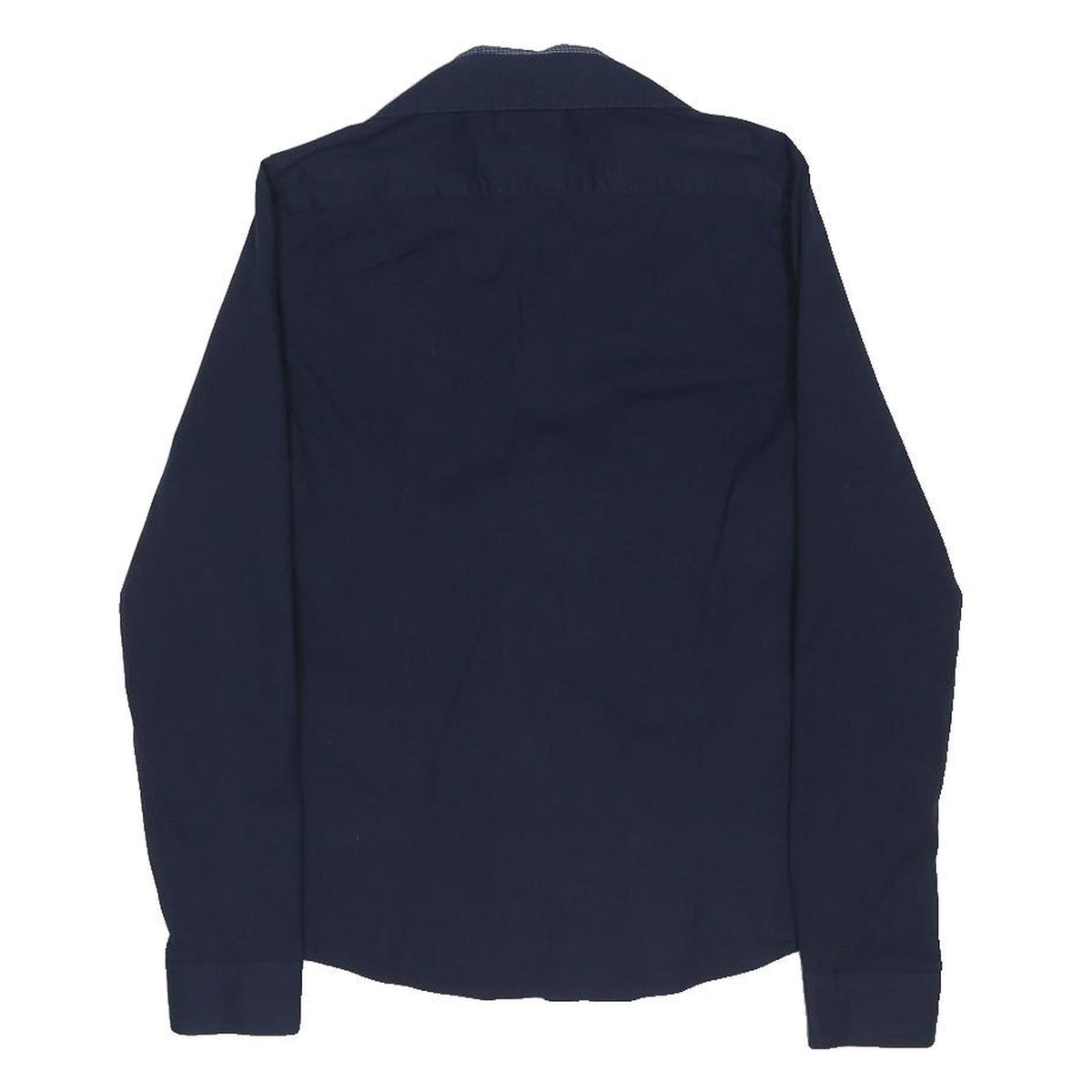 TOMMY HILFIGER Womens Navy Blue Shirt S Cotton Blend Casual Long Sleeve