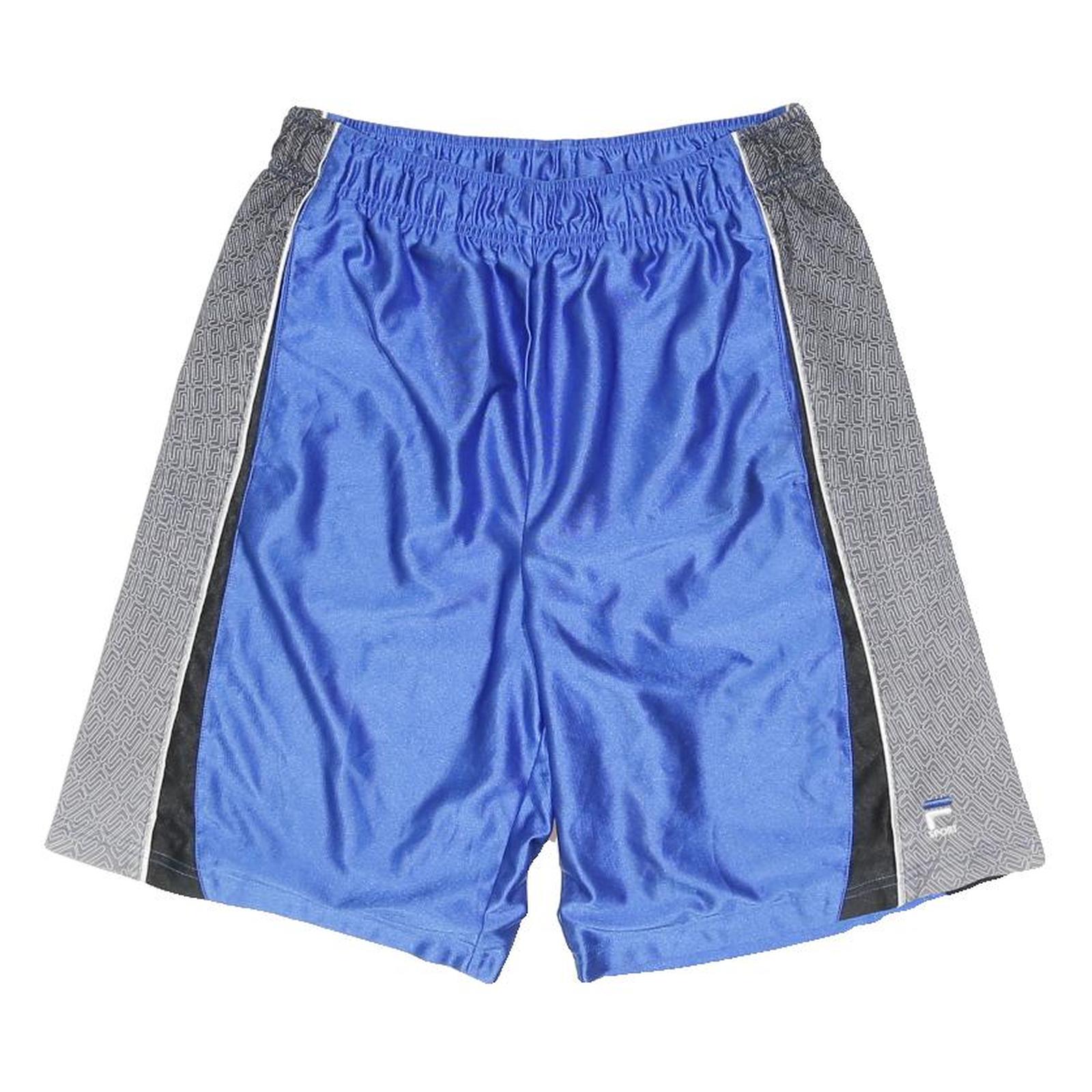 FILA Mens Blue Grey Polyester Sports Casual Shorts L W28 Elastic Waist