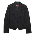 MAX MARA STUDIO Womens Black Tailored Jacket UK 12 Cotton Blend Button Closure