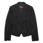 MAX MARA STUDIO Womens Black Tailored Jacket UK 12 Cotton Blend Button Closure