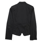 MAX MARA STUDIO Womens Black Tailored Jacket UK 12 Cotton Blend Button Closure