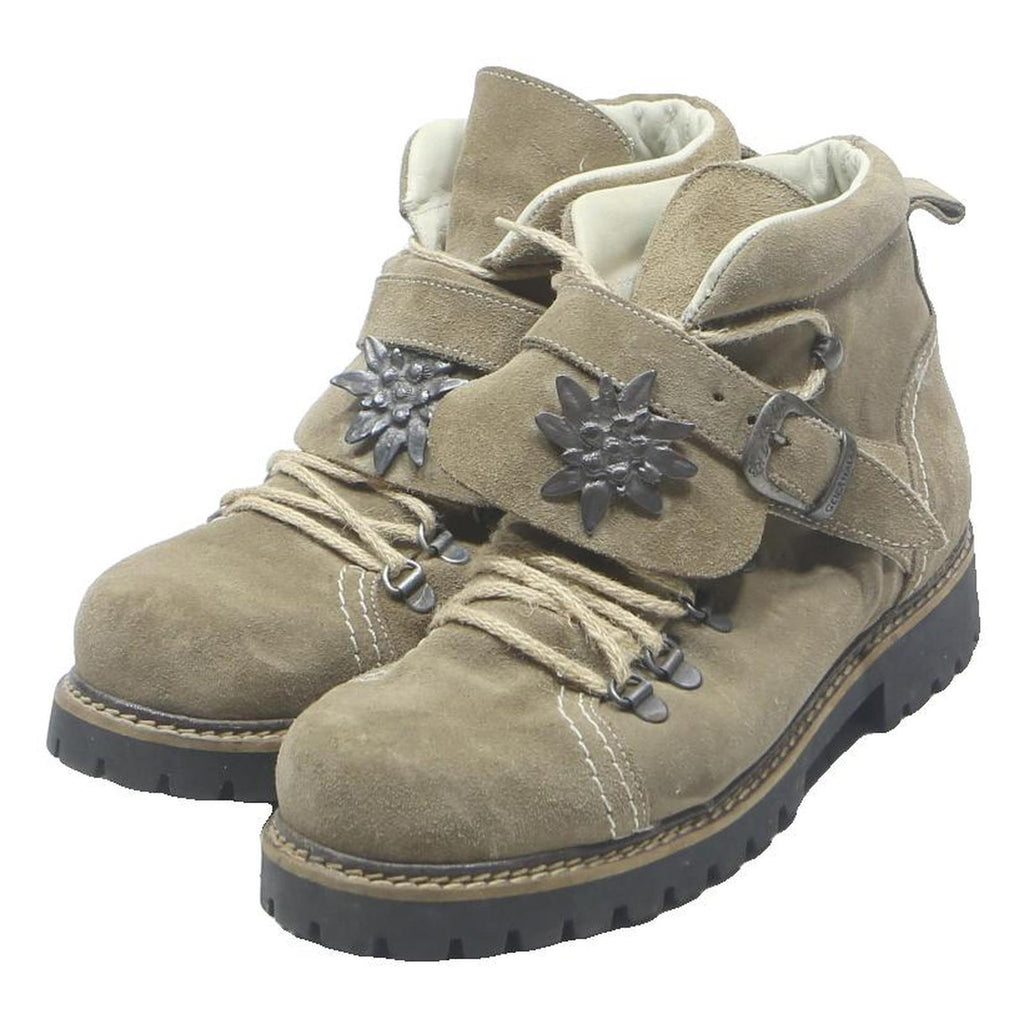 GEIER WALLY Womens Beige Suede Ankle Boots UK 7 Lace-Up Comfortable Outdoor