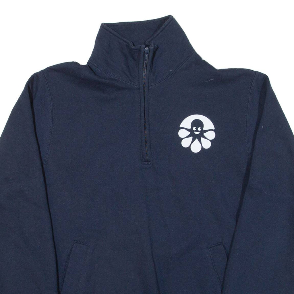 CHAMPION Mens Sweatshirt Blue 1/4 Zip S