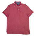 TOMMY HILFIGER Mens Polo Shirt Red Striped L