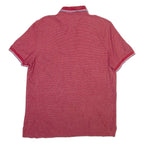 TOMMY HILFIGER Mens Polo Shirt Red Striped L