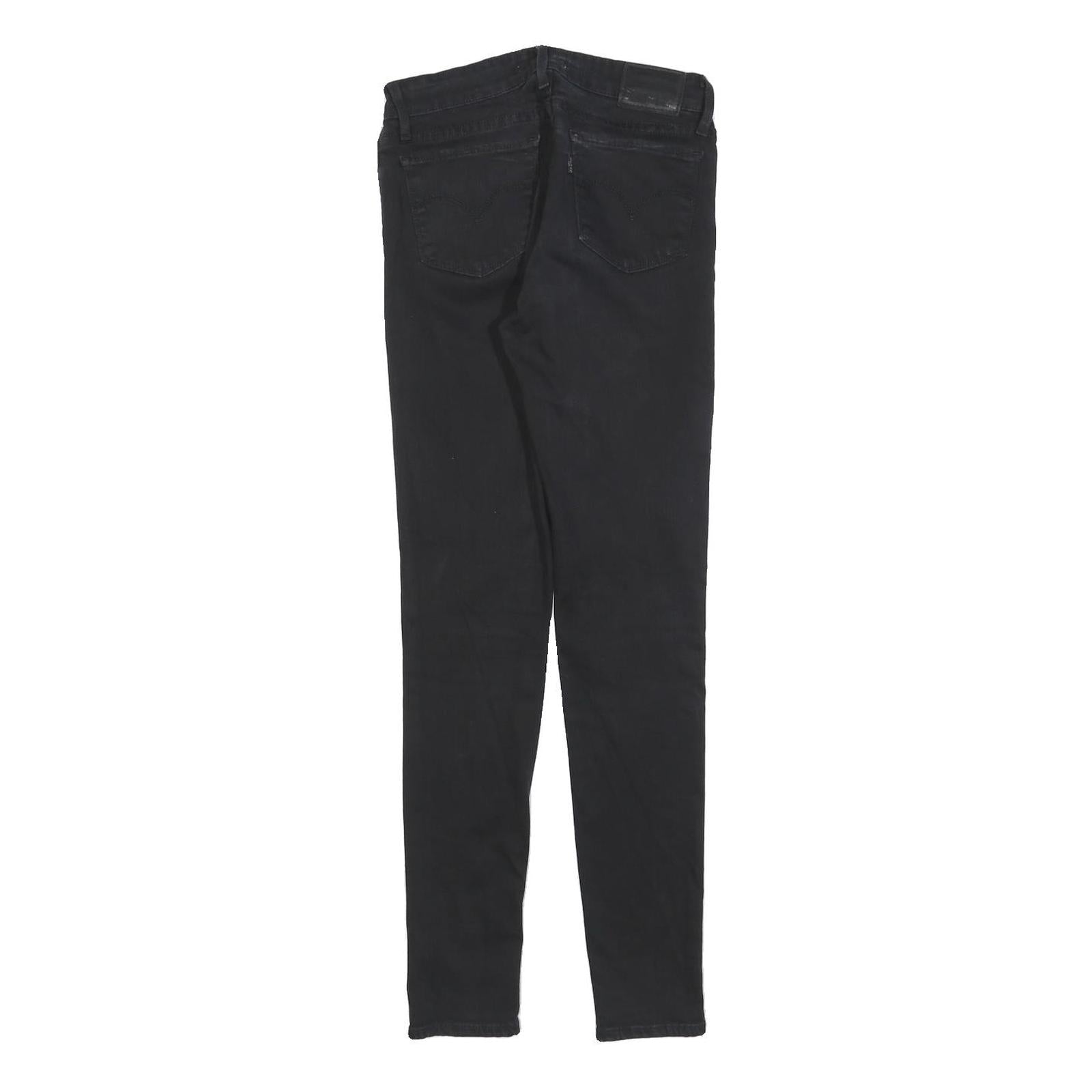 LEVI'S 711 Womens Jeans Black Slim Skinny Denim W25 L30 Zip Cotton Blend