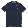 FILA Mens Navy Blue Polo Shirt L Cotton Short Sleeve Plain Casual