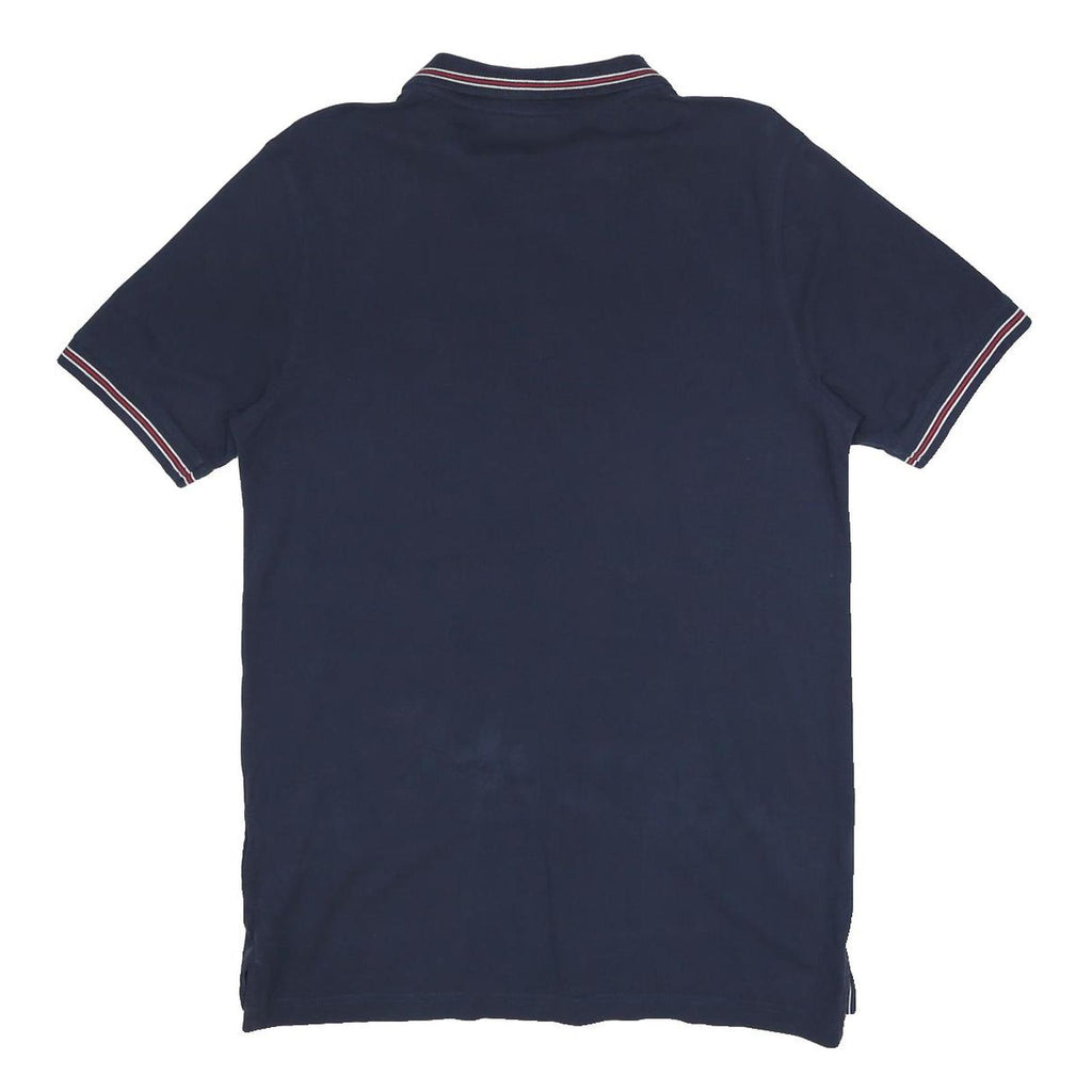 FILA Mens Navy Blue Polo Shirt L Cotton Short Sleeve Plain Casual