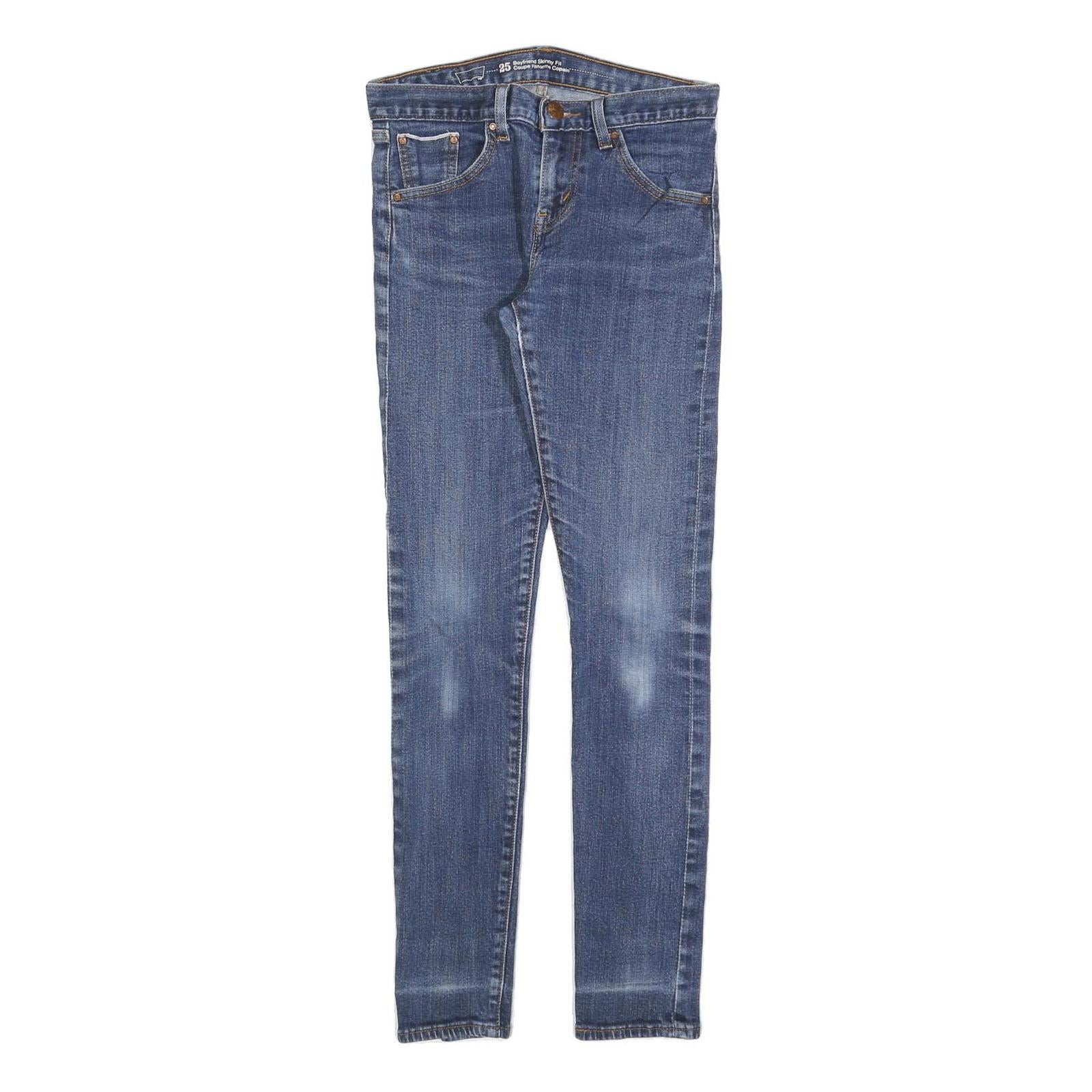 LEVI'S Womens Jeans Blue Slim Skinny Denim Medium W25 L29 Zip Pockets