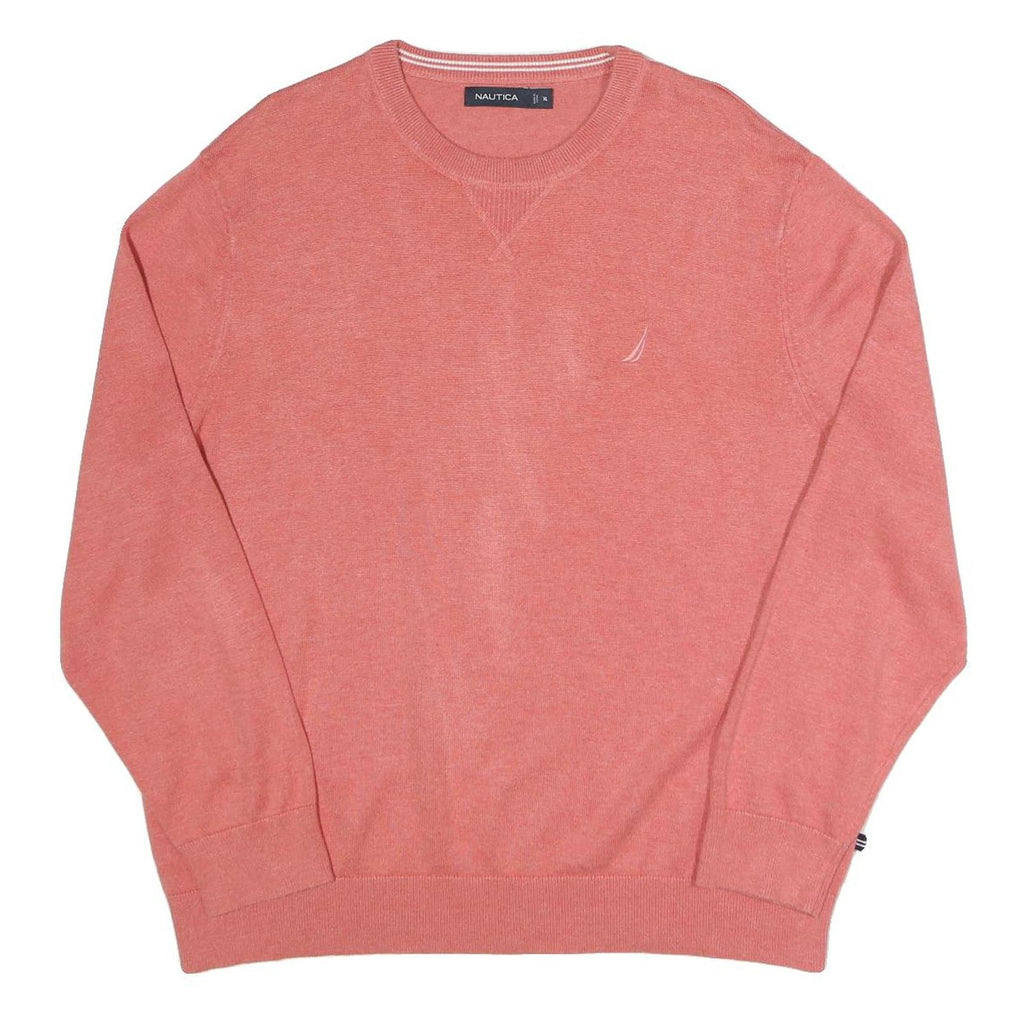 NAUTICA Mens Coral Plain Cotton Blend Jumper Crew Neck Regular XL Casual Comfort