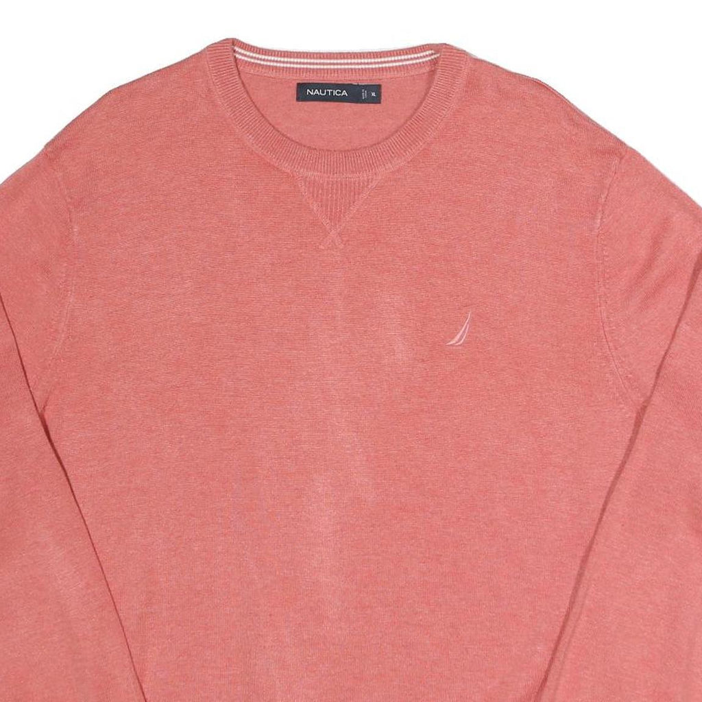 NAUTICA Mens Coral Plain Cotton Blend Jumper Crew Neck Regular XL Casual Comfort