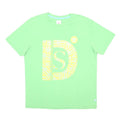 UMBRO Mens Green Yellow Cotton Blend Graphic T-Shirt L Crew Neck Short Sleeve