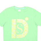 UMBRO Mens Green Yellow Cotton Blend Graphic T-Shirt L Crew Neck Short Sleeve