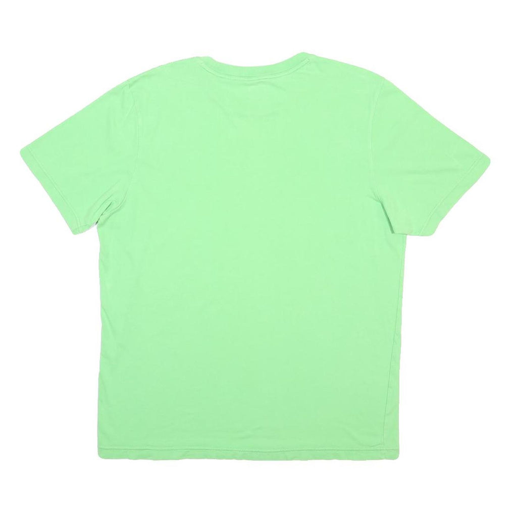 UMBRO Mens Green Yellow Cotton Blend Graphic T-Shirt L Crew Neck Short Sleeve