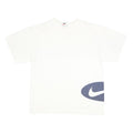 NIKE Mens White & Navy Logo T-Shirt L Short Sleeve Crew Neck Casual Cotton
