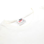 NIKE Mens White & Navy Logo T-Shirt L Short Sleeve Crew Neck Casual Cotton
