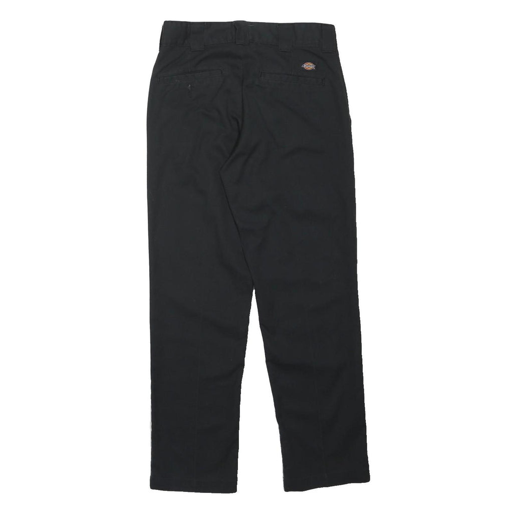DICKIES Mens Polyester Blend Black Classic Straight Trousers W30 L30 Workwear