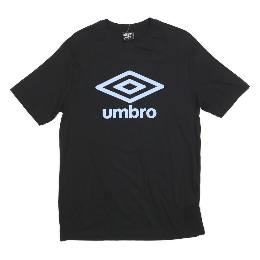 UMBRO Mens Black Athletic T-Shirt M Short Sleeve Crew Neck Logo Print
