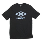 UMBRO Mens Black Athletic T-Shirt M Short Sleeve Crew Neck Logo Print