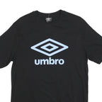 UMBRO Mens Black Athletic T-Shirt M Short Sleeve Crew Neck Logo Print