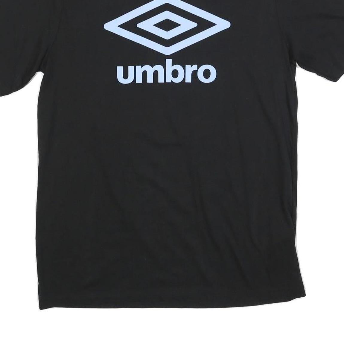 UMBRO Mens Black Athletic T-Shirt M Short Sleeve Crew Neck Logo Print