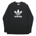 ADIDAS Mens Black Cotton Blend Crew Neck 2XL Sweatshirt Logo Printed