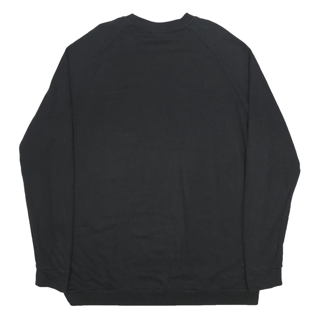 ADIDAS Mens Black Cotton Blend Crew Neck 2XL Sweatshirt Logo Printed