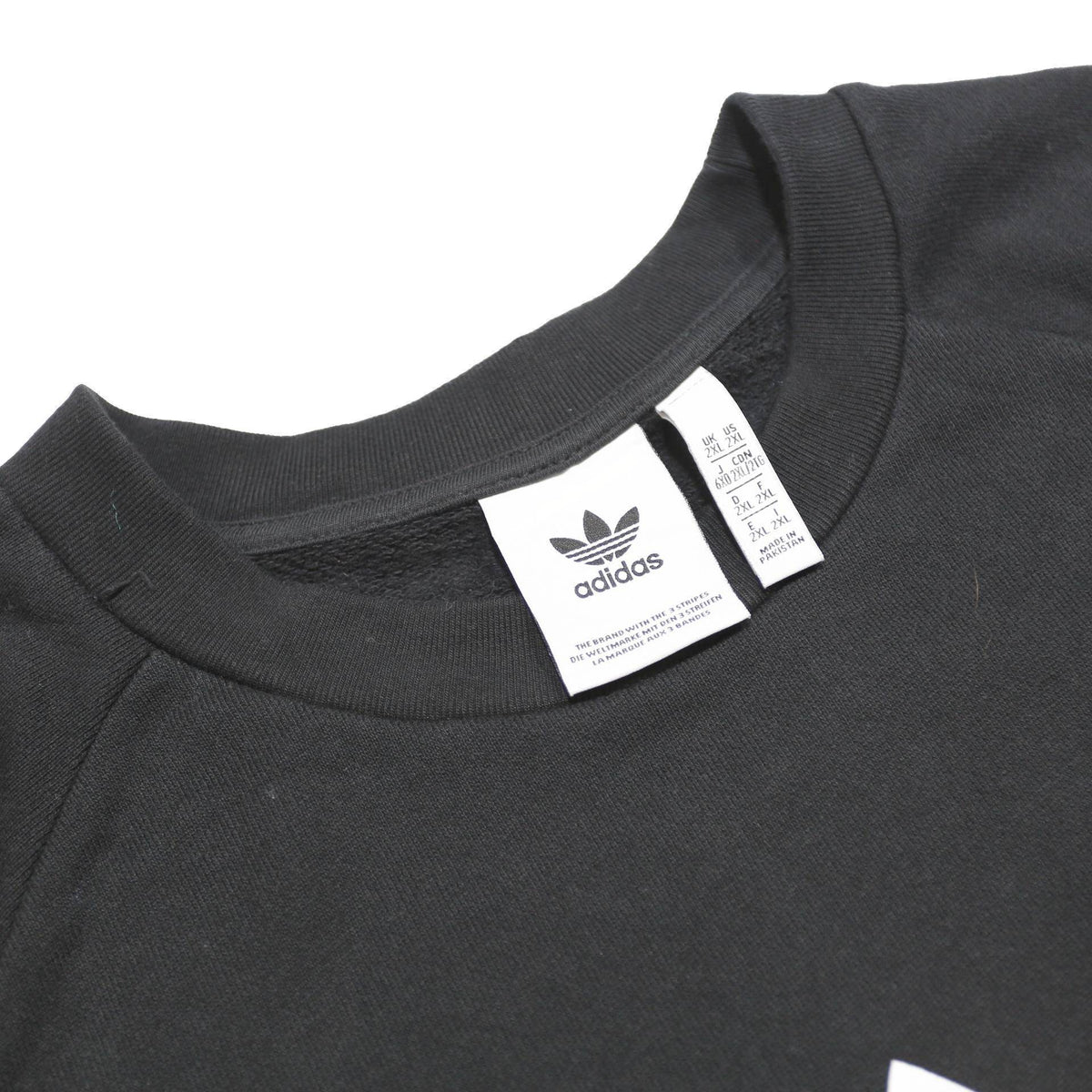 ADIDAS Mens Black Cotton Blend Crew Neck 2XL Sweatshirt Logo Printed