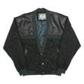 NORTH EAST Mens Black & Dark Green Button Jacket XL Polyester Blend Plain