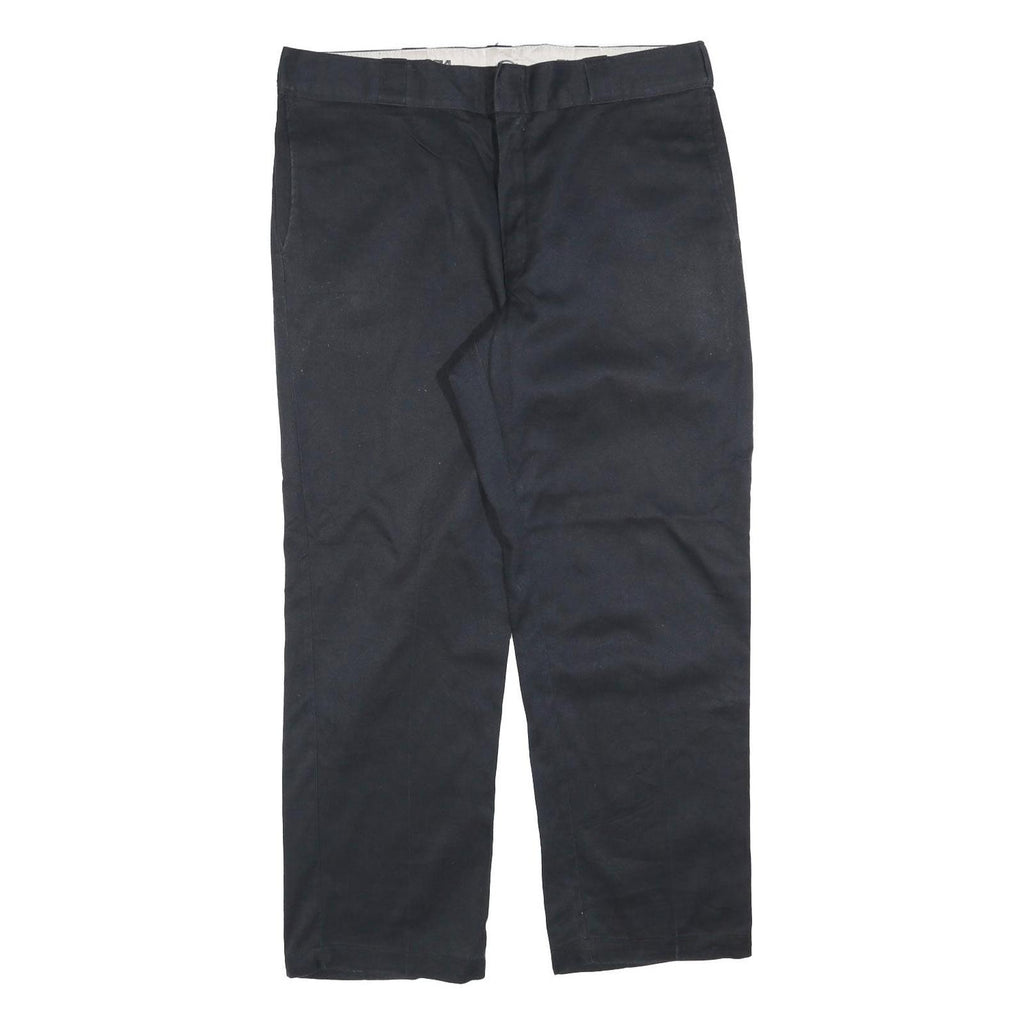 DICKIES Mens Cotton Blend Black Regular Fit Straight Leg Trousers W38 L30