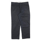 DICKIES Mens Cotton Blend Black Regular Fit Straight Leg Trousers W38 L30