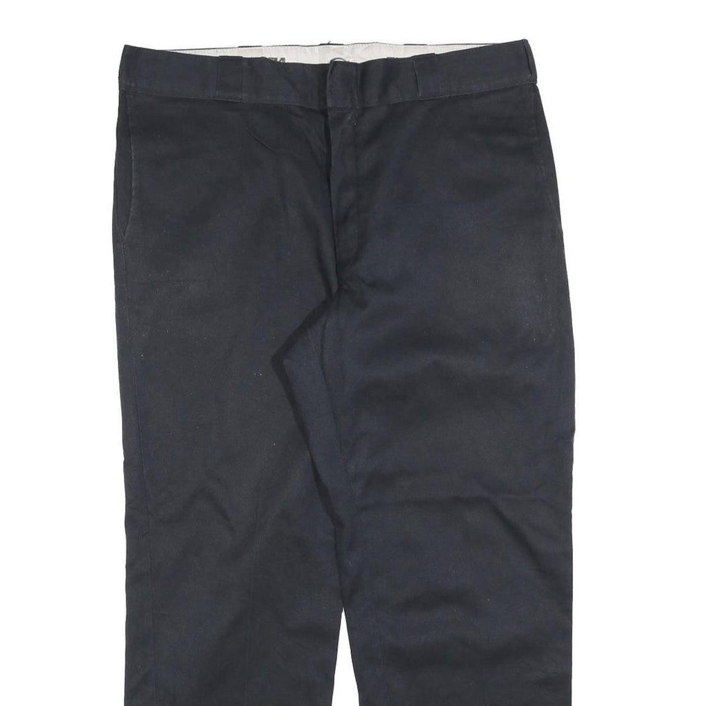 DICKIES Mens Cotton Blend Black Regular Fit Straight Leg Trousers W38 L30