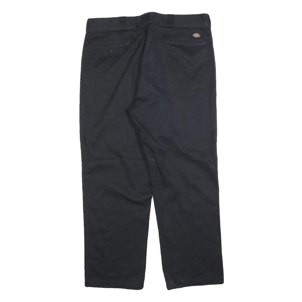 DICKIES Mens Cotton Blend Black Regular Fit Straight Leg Trousers W38 L30