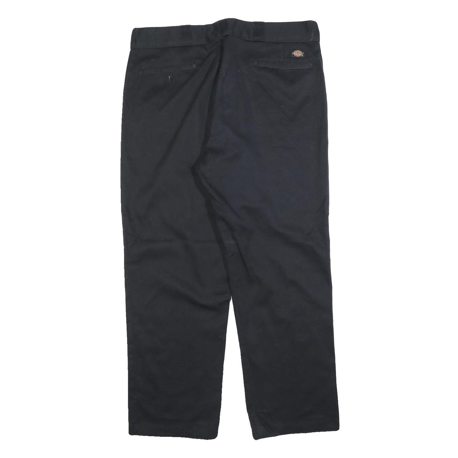 DICKIES Mens Cotton Blend Black Regular Fit Straight Leg Trousers W38 L30