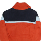FILA Womens Orange & Navy Patterned Cotton Full Zip Jumper Crew Neck S