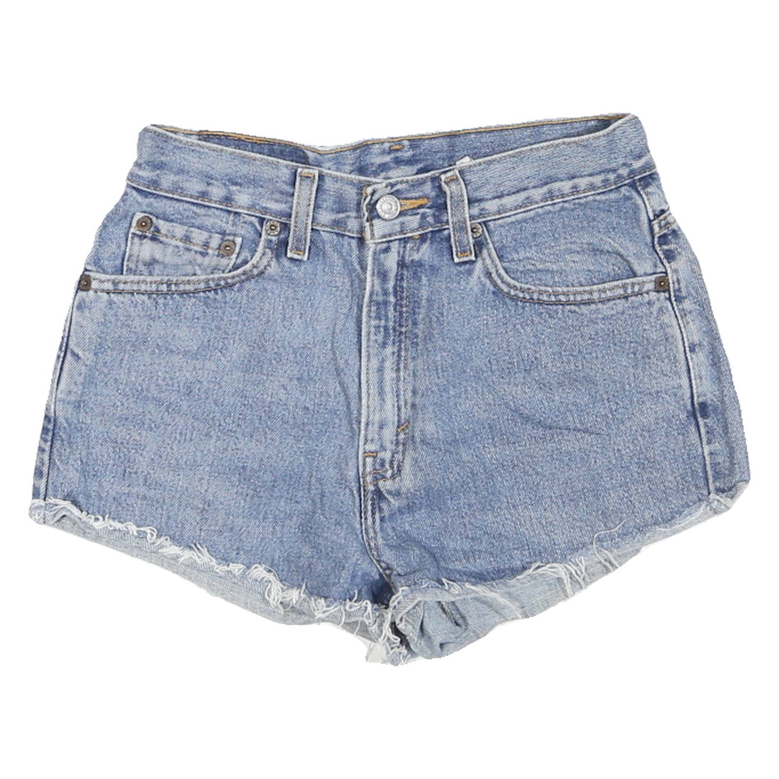 LEVI'S Womens Shorts Blue Denim Cut-Off S W28 Frayed Hem Casual Summer