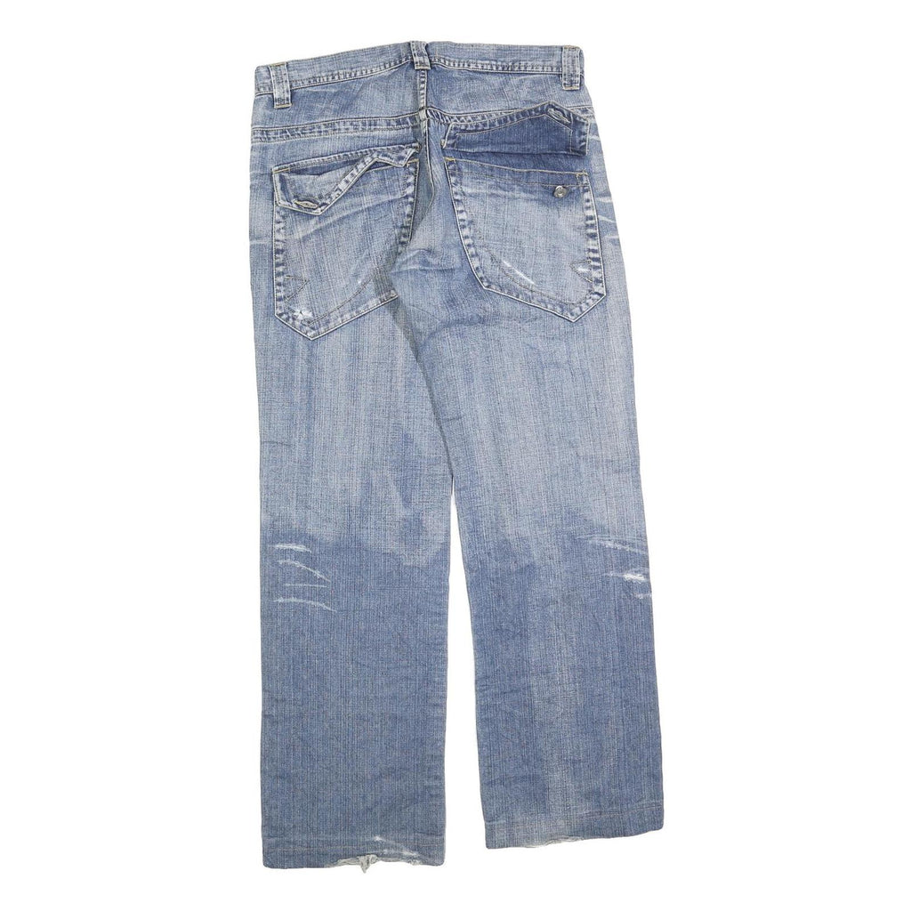 BODY MAN Mens Jeans Blue Regular Straight Denim Light W34 L30 Button Closure