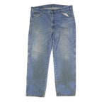 DICKIES Mens Blue Regular Fit Straight Denim Medium Wash W38 L29 Button Closure