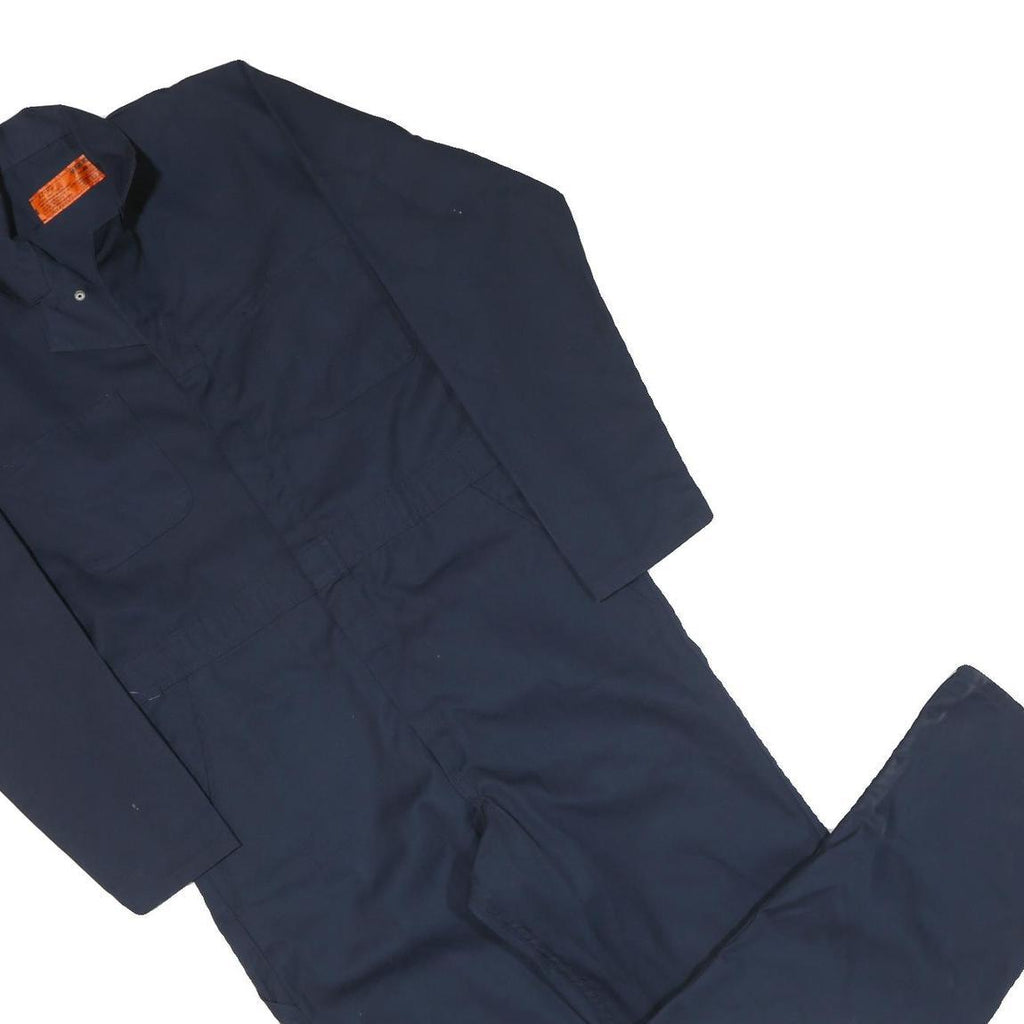 RED KAP Mens Navy Blue Polyester Blend Classic Dungarees XL W38 L29 Workwear