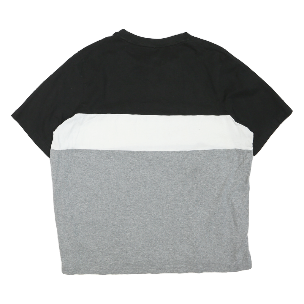 PUMA Mens Black & White & Grey Modern T-Shirt 2XL Short Sleeve Crew Neck