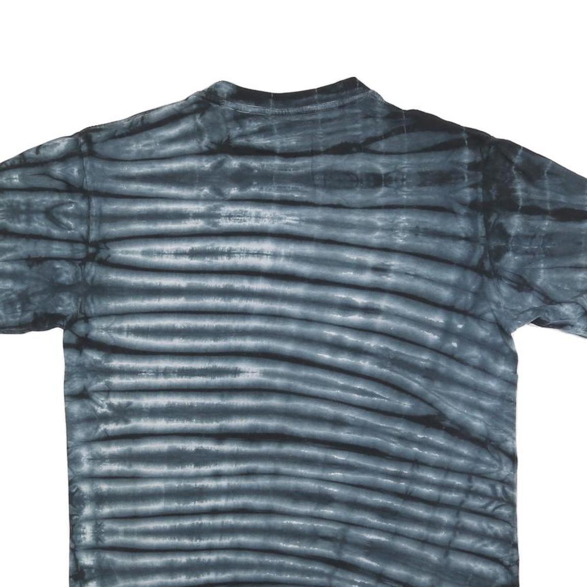 Womens Black Tie Dye Turtle Graphic T-Shirt M Crew Neck Short Sleeve Cotton